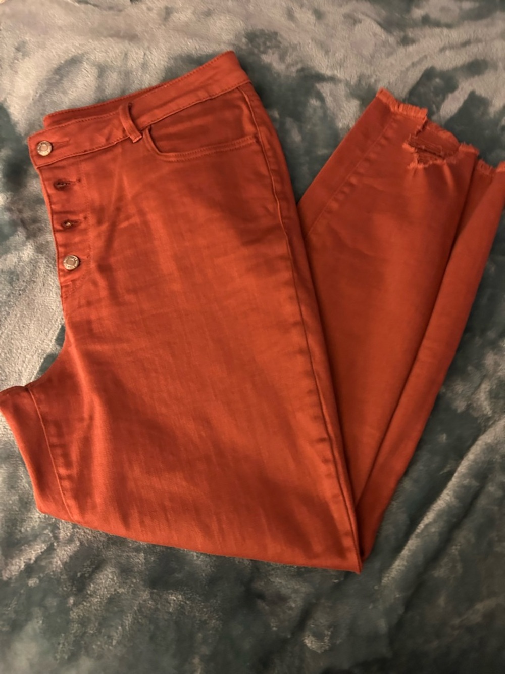 Maurices Rust-Orange Skinny Button-Front Jeans